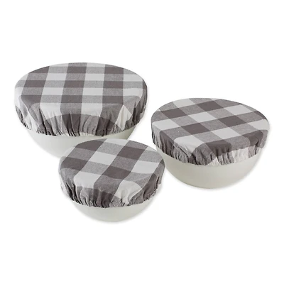 DII® Assorted Gray Buffalo Check Woven Dish Cover Set