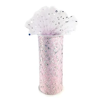 6" x 8yd. Pink Holographic Sequins Tulle by Celebrate It™