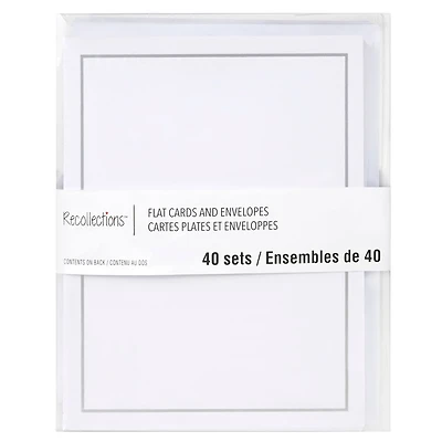 6 Packs: 40 ct. (240 total) 4.25" x 5.5" Silver Border Flat Cards & Envelopes by Recollections™