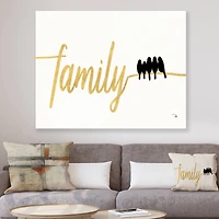 Designart - Family of Birds on Gold Words II