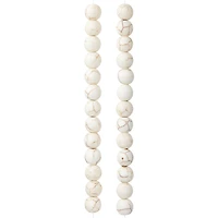 12 Pack:  White Crackle Dyed Howlite Round Beads, 8mm by Bead Landing™