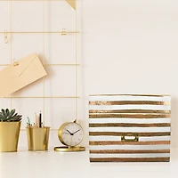 13" White & Gold Decorative File Box by Ashland®