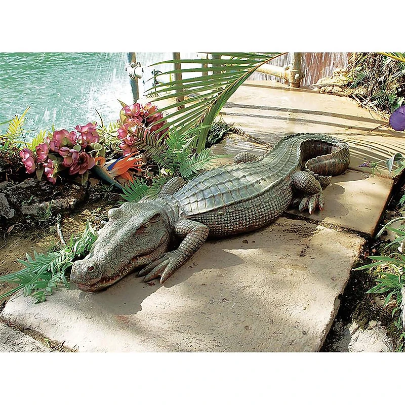 Design Toscano 37" The Swamp Beast Crocodile Garden Statue