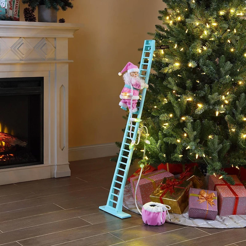 3.5ft. Animated Pastel Super Climbing Santa