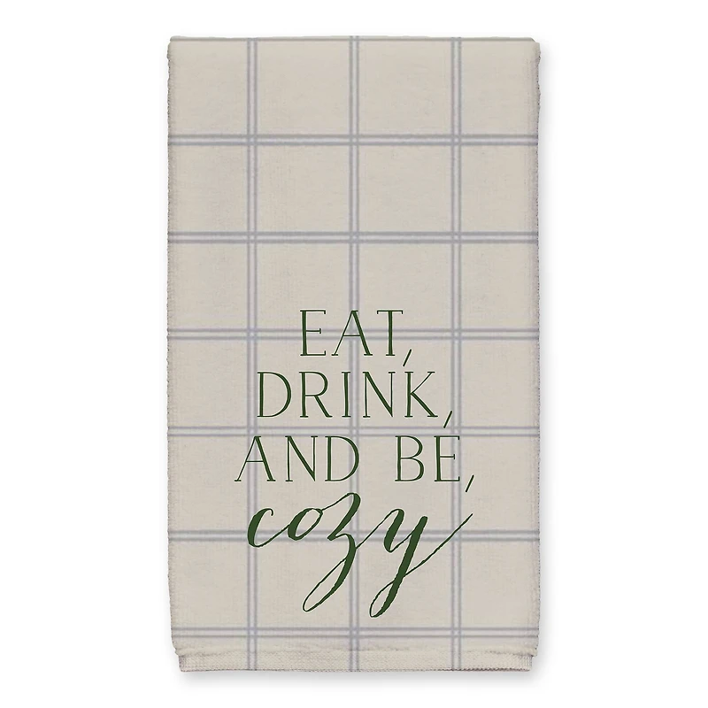 Be Cozy Gray and Check Tea Towel
