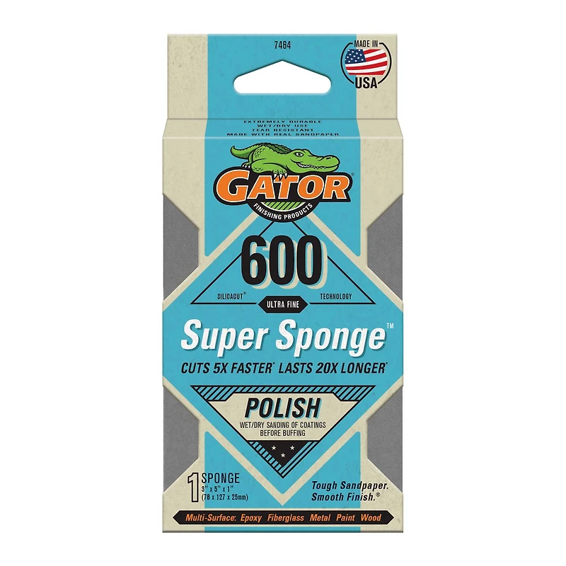 Gator® Super Sponge™ Ultra Fine 600 Grit Sanding Sponge