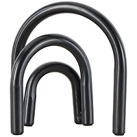 8" Black Metal Geometric Overlapping Arch Sculpture