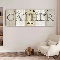 Family Gather Neutral Sign Canvas Giclee