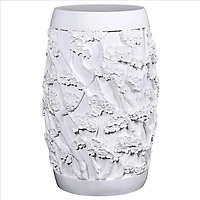 Design Toscano® 24" Gloss White Sakura Cherry Blossom Asian Sculptural Pedestal Table