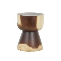 18" Brown Wood Grain Accent Table