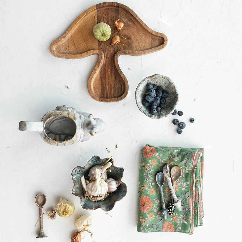 Hello Honey® 5.75" Blue Round Bowl with Speckled Design and Scalloped Edge