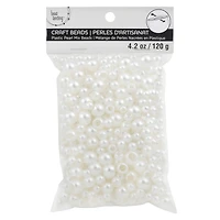 White Pearl Plastic Round Craft Beads by Bead Landing™