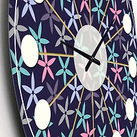 Designart 'Retro Abstract Flower Design V Mid-Century Modern Wall Clock