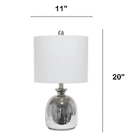Lalia Home 20" Metallic Gray Hammered Glass Jar Table Lamp