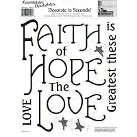 RoomMates Faith, Hope & Love Peel & Stick Quotable Wall Decal