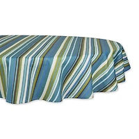 Beachy Stripe Print Outdoor Tablecloth, 60" Round