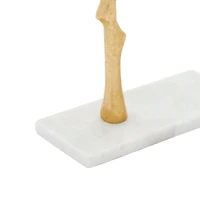 Gold Marble and Aluminum Modern Jewelry Stand, 13" x 9" x 3"