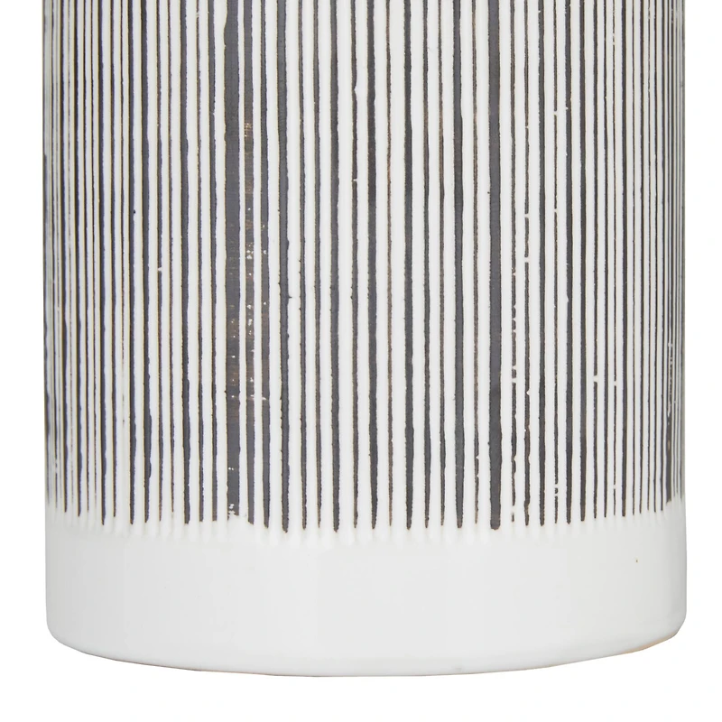 Black and White Ceramic Modern Jars, set of 2, 13", 11"