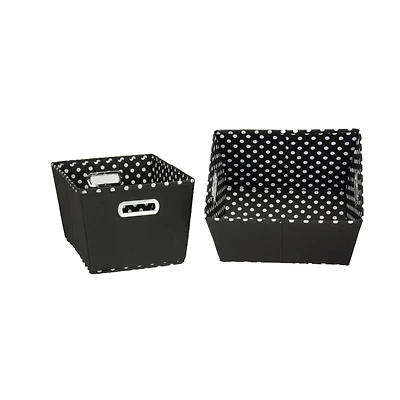 Household Essentials Polka Dot Fabric Tapered Storage Bins