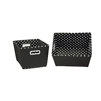Household Essentials Polka Dot Fabric Tapered Storage Bins