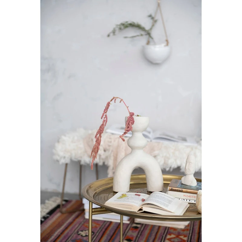 Hello Honey® Bloomingville 12.5" Ivory Sculptural Arched Stoneware Vase