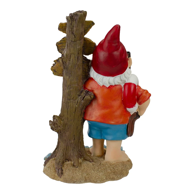 10.5" Red & Blue Beach Gnome Outdoor Garden Statue