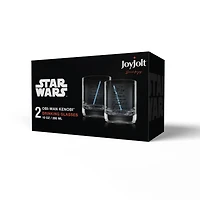 JoyJolt® Star Wars™ 10oz. New Hope Obi-Wan Kenobi Blue Lightsaber Short Drinking Glass, 2ct.
