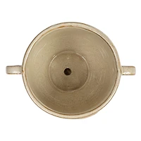 Hello Honey® 8.25" Cream Stoneware Face Planter & Saucer