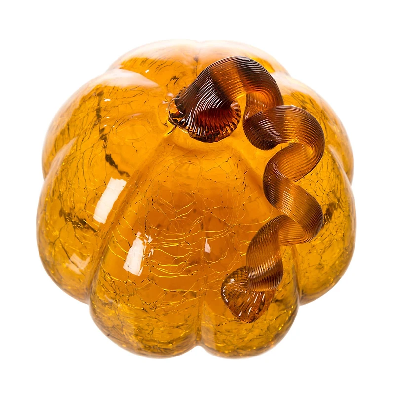 Glitzhome® Crackle Glass Pumpkin
