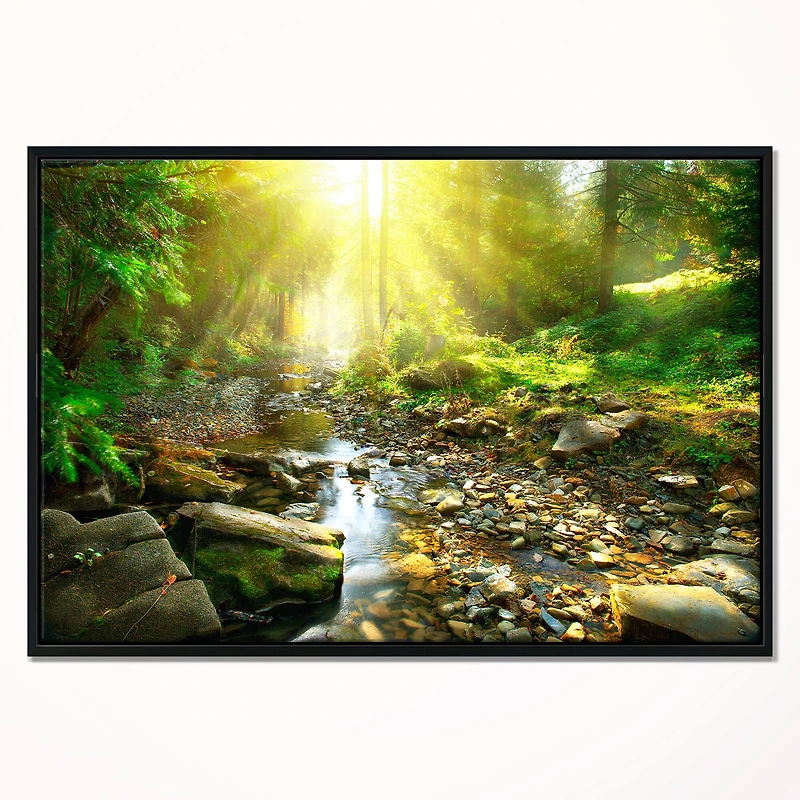 Designart - Mountain Stream in Forest