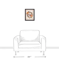 Welcome Fall Pumpkin Canvas Wall Art with Black Frame