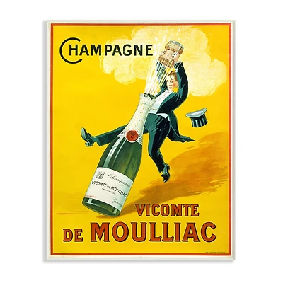 Stupell Industries Vintage Champagne Vicomte de Moulliac Wall Plaque