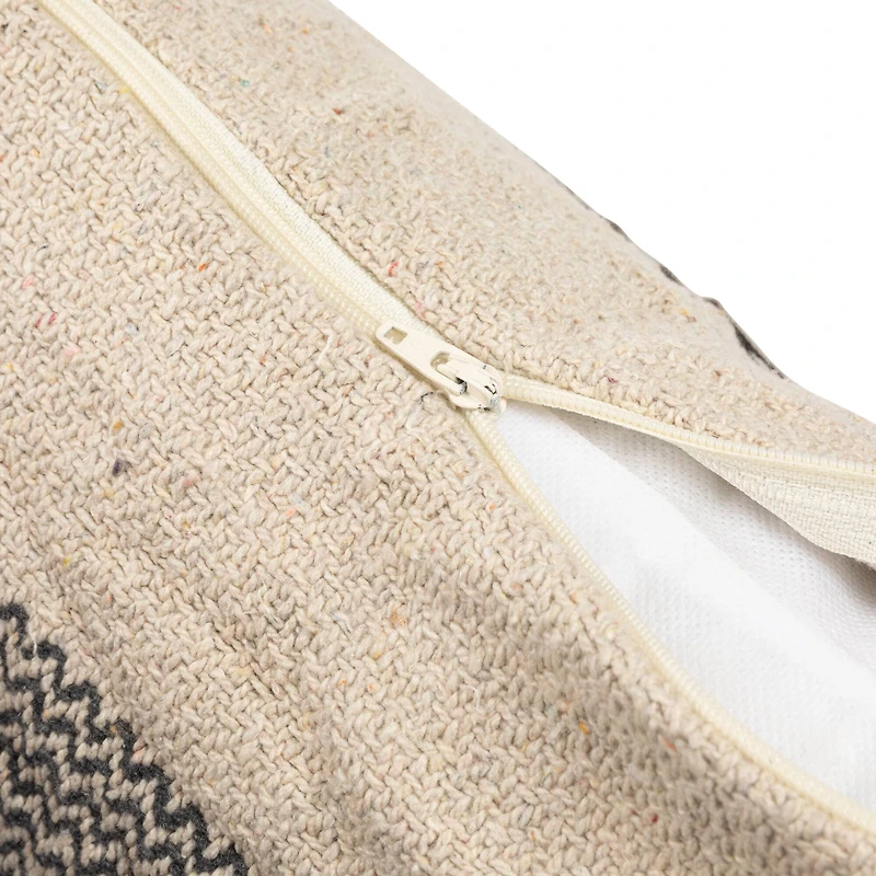 Hello Honey® Gray & Cream Throw Pillow with Corner Tassels