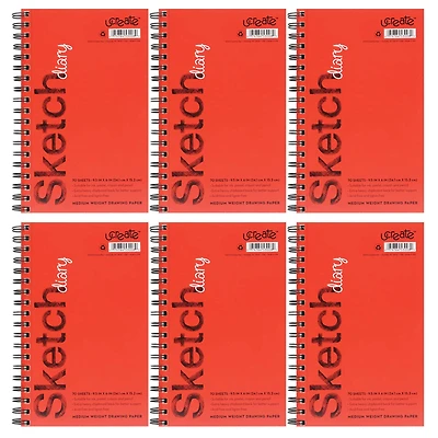 Pacon® UCreate® 9.5" x 6" Spiral Bound Sketch Diary, 6ct.