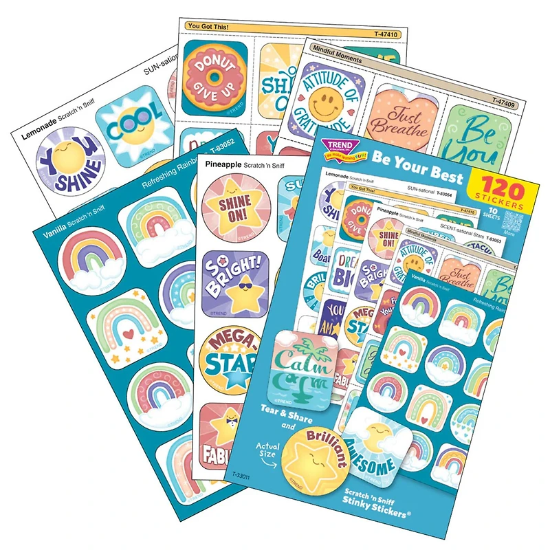 TREND Enterprises® Be Your Best Mixed Stickers Variety Pack, 120 Per Pack, 2 Packs