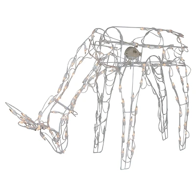 3.5ft. Lighted White Feeding Reindeer Animated Outdoor Christmas Decoration