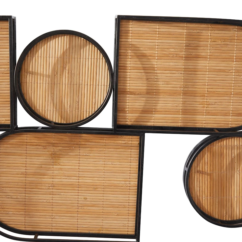 Brown Bamboo Modern Wall Shelf, 37" x 2" x 17"