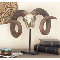 17" Brown Skull Traditional Sculpture