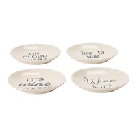 Hello Honey® 5" Wine Saying Stoneware Dishes, 4ct.