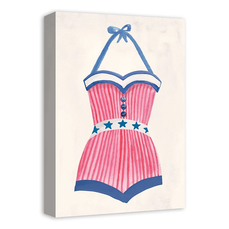 Candy Cane Swimsuit Canvas Wall Art