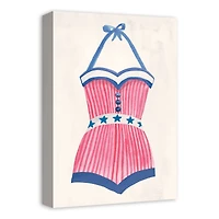 Candy Cane Swimsuit Canvas Wall Art