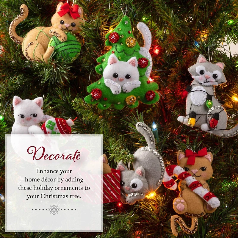 Bucilla® Frisky Kitties Felt Ornament Kit