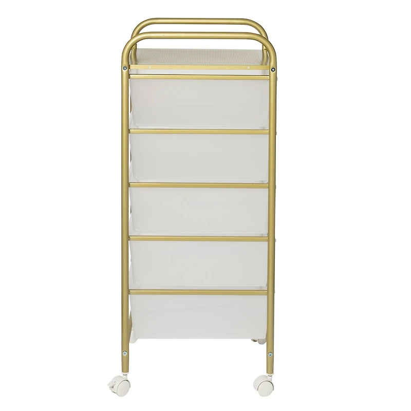 Honey Can Do Gold 5-Drawer Rolling Storage Cart