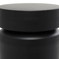 18" Black Metal Drum Accent Table