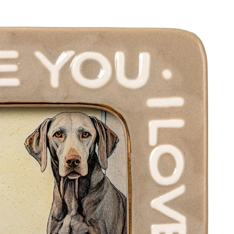 Hello Honey® Beige “I Love You” Stoneware Photo Frame