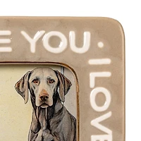 Hello Honey® Beige “I Love You” Stoneware Photo Frame