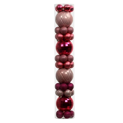 44 Pack 44mm & 120mm Pink Shatterproof Ball Ornaments by Ashland®