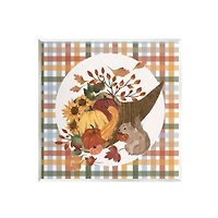 Stupell Industries Abundant Harvest Tartan Cornucopia Wall Plaque Art