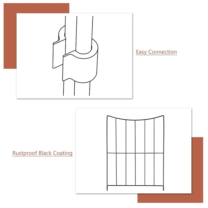 NEX™ 24" Black Lower Arc Garden Fence, 10ct.