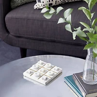 White Marble Tic-Tac-Toe Game Set
